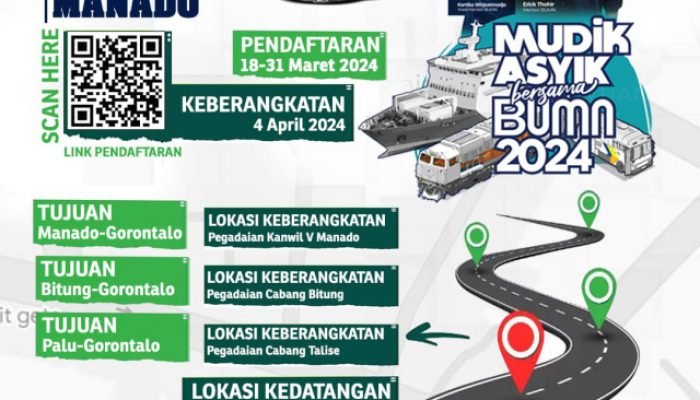 Ayo Daftar! PT Pegadaian Kanwil V Manado Kembali Menggelar Program Mudik Asyik 