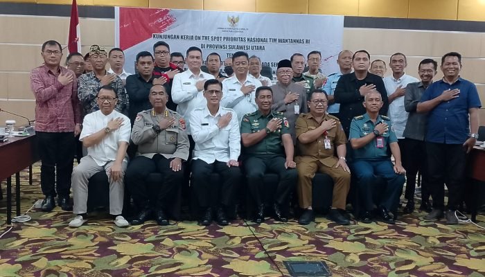 Kasdam Merdeka Hadiri Kunjungan Tim Wantannas RI OTS Prioritas Nasional di Provinsi Sulut