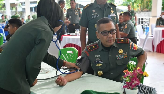 HUT Kodam XIII/Merdeka ke-66 Korem Nani Wartabone Gelar Bakti Sosial Donor Darah