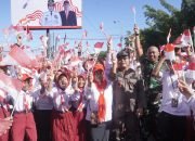 Dandim Gorontalo Hadiri Gerakan Pembagian 10 Juta Bendera Merah Putih di Kota Gorontalo