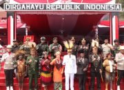 Dansatgas Pamtas Kewilayahan Yonif Motuliato Bersama Warga Peringati HUT ke-79 Republik Indonesia di Alun-Alun Puncak Jaya Papua