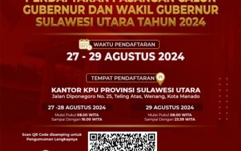 Pengumuman Pendaftaran Pasangan Calon Gubernur dan Wakil Gubernur Sulawesi Utara 2024