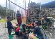 Kembali Satgas Pamtas Yonif 715/Motuliato Borong Hasil Kebun Mama Papua