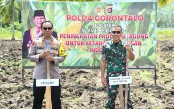 Danrem Nani Wartabone Hadiri Launching Gugus Tugas Polri Untuk Ketahanan Pangan Nasional