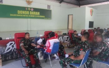 Donor Darah Dalam Rangka Hari Juang TNI AD dan HUT ke-15 Brigif 22/Ota Manasa